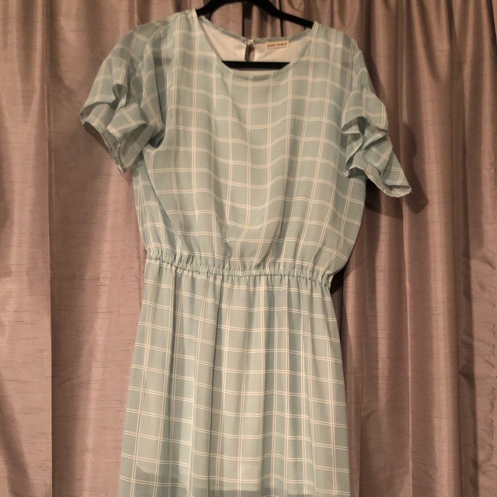 Teal Checkered Dress